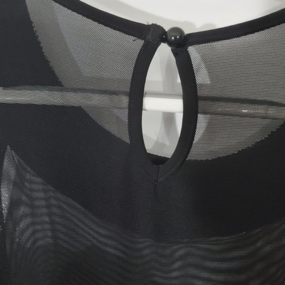 FRANK LYMAN Metallic Beaded Ring Neck Sweetheart Chiffon Tiered Dress- S… - Picture 10 of 15